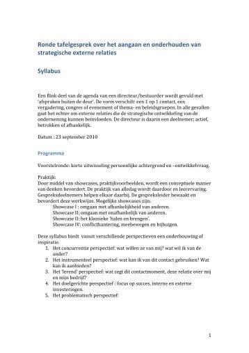 Samenwerking directeur-externe relaties - bdKO