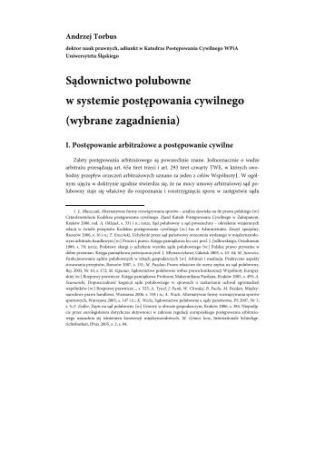 Sądownictwo polubowne w systemie ... - Sąd polubowny