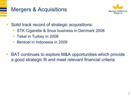 Investor Update November 2009 (241 kb) - British American Tobacco