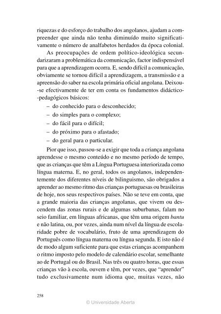 ANGOLA – Trilhos para o Desenvolvimento - Universidade Aberta