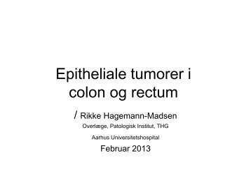 Colons epiteliale tumorer - Gastro.patologi.org