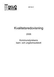 Kvalitetsredovisning 2006 - Eksjö kommun