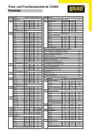 Preis- und Frachtkostenliste Nr. 0308/â¬ Preisliste - Bauer GmbH