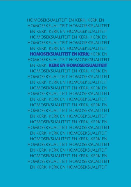 HOMOSEKSUALITEIT EN KERK; KERK EN ... - ADV Limburg