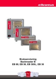 Bruksanvisning Backmaster B EB 80, EB 50, EB 30XL, EB 30 - Eloma