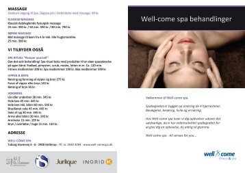 Well-come spa behandlinger - Well-come fitness