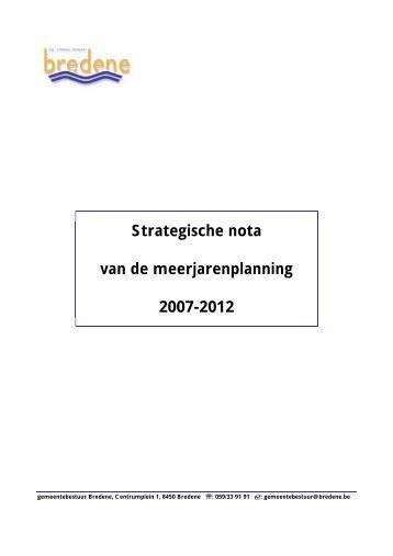 Strategische nota - Gemeente Bredene