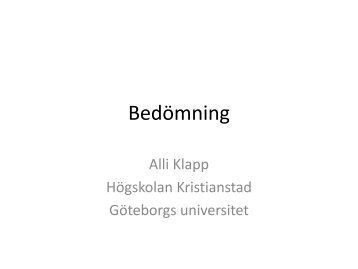 Bedömning - Tankesmedjan