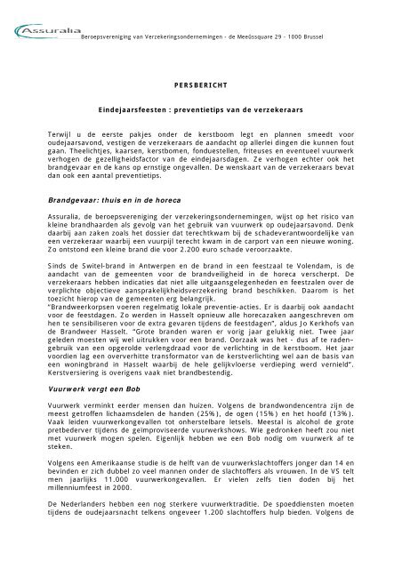 Lees het persbericht - Assuralia