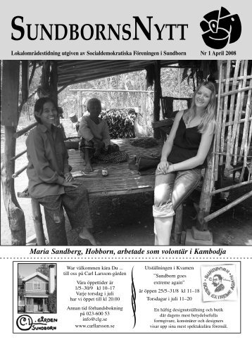 Maria Sandberg, Hobborn, arbetade som volontär i Kambodja - S-info