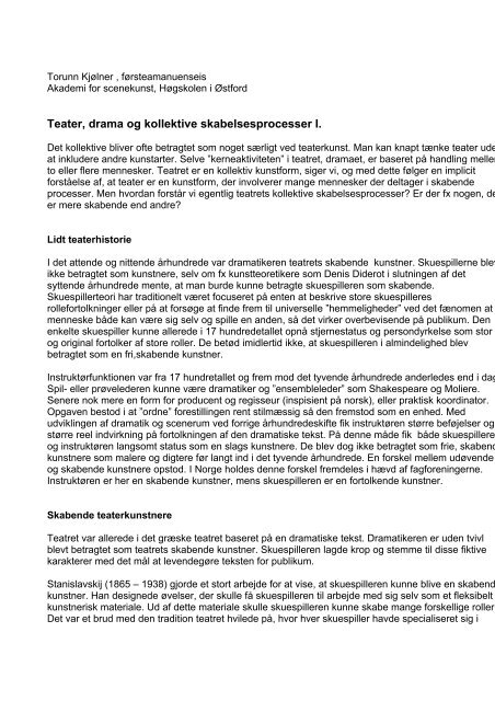 Torunn Kjølner - Landslaget drama i skolen