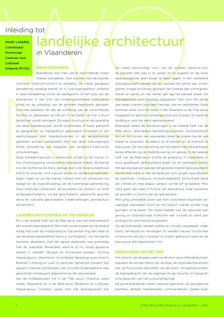 Inleiding tot landelijke architectuur in Vlaanderen - Open ...