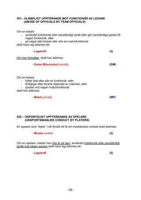 OFFICIELL REGELBOK 2002/2003