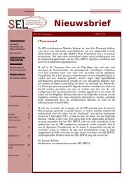 Nieuwsbrief 2, jaargang 1 (April 2011) - SEL's in West – Vlaanderen