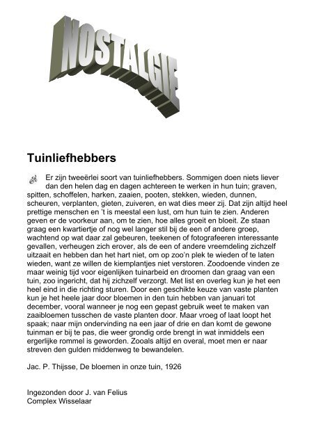 VERENIGING “DE BREDASE AMATEUR TUINDER”