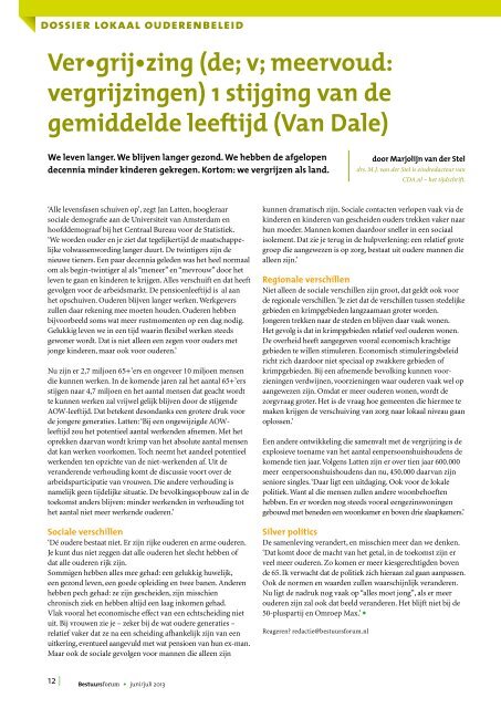 Dossier Lokaal Ouderenbeleid Interview met Esther de Lange ... - CDA