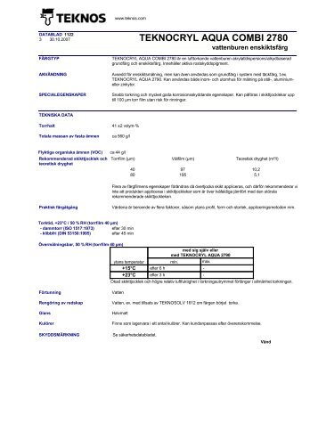 TEKNOCRYL AQUA COMBI 2780 - mifa.no