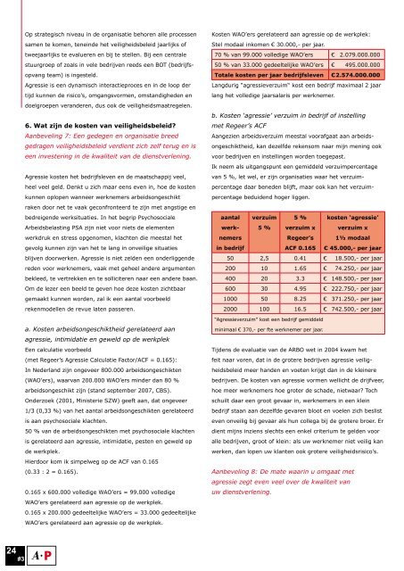 Kosten en baten van agressie veiligheidsbeleid - Tijdschrift over ...