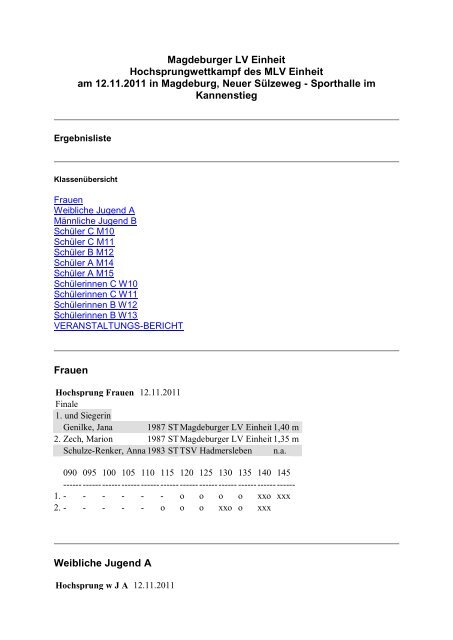 Ergebnisse - MLV Einheit eV