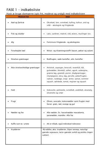 FASE 1 – indkøbsliste - Tv2