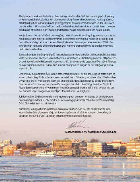 Verksamhetsberättelse 2011, pdf - Älvstranden Utveckling