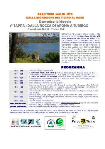 programma dettagliato 1° tappa - Amici Parco del Ticino