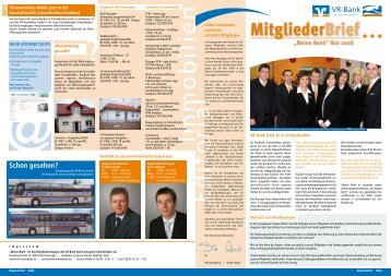 Mitgliederbrief - Vr-Bank Bad Salzungen Schmalkalden eg