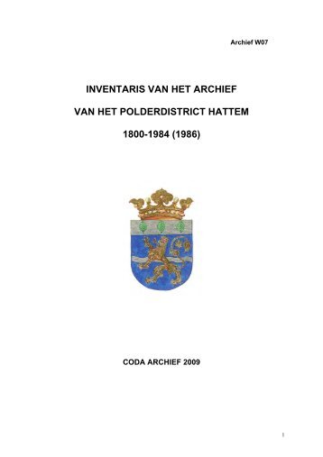 Polderdistrict Hattem 1800-1984 - Coda