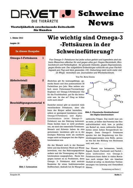 "Schweine-News" Oktober 2012 - Dr. Vet Tierarzt