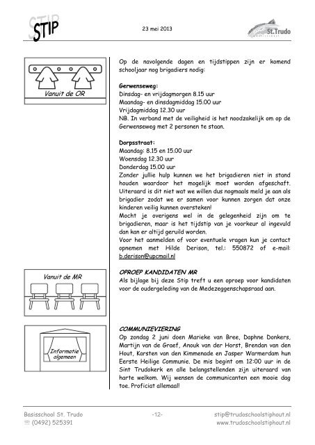 Nummer 6.12 23 mei 2013 Sint Trudo Info Pagina - Qliq Primair
