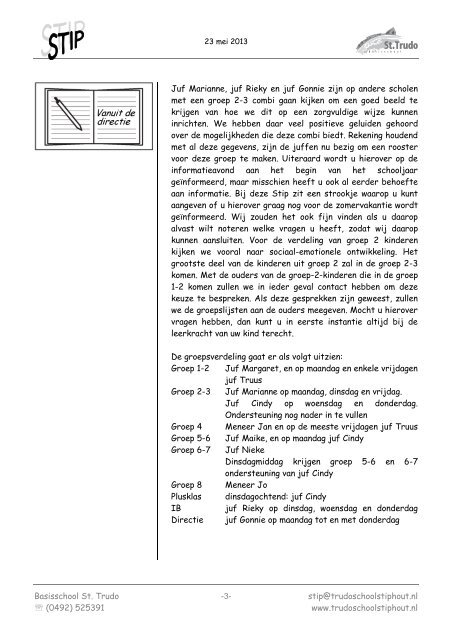 Nummer 6.12 23 mei 2013 Sint Trudo Info Pagina - Qliq Primair