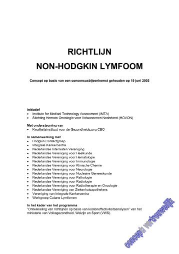 richtlijn non-hodgkin lymfoom - Nederlandse Vereniging voor ...