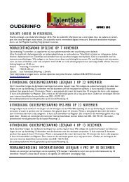 Ouderinfo oktober 2012 - TalentStad