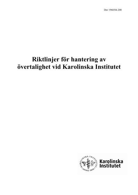 Övertalighet - Internwebben - Karolinska Institutet