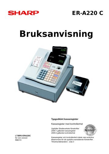 Kassaregister och kontrollenhet - Tryckhuset - Sharp