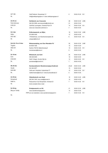 Wandelprogramma 2012 vanaf mei - De Veldlopers Gulpen