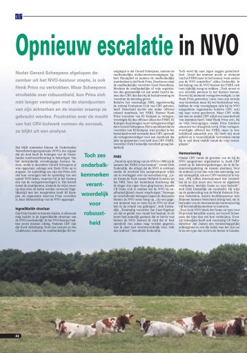 'Opnieuw escalatie in NVO' - Melkvee Magazine nr. 7 2009