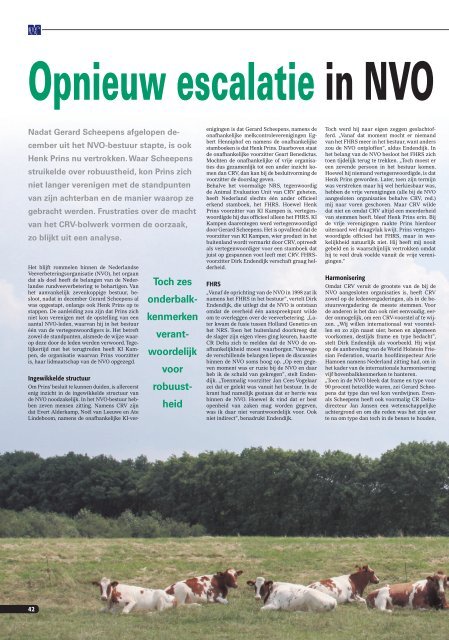 'Opnieuw escalatie in NVO' - Melkvee Magazine nr. 7 2009
