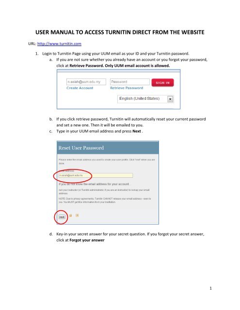 Creating Turnitin Assignment through Turnitin Page - UUM Learning ...