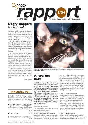 Allergi hos katt Doggy-Rapport förändras!