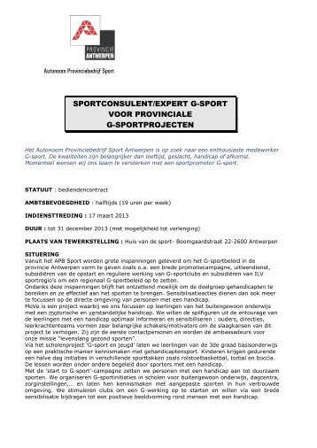 Vacature G-sport