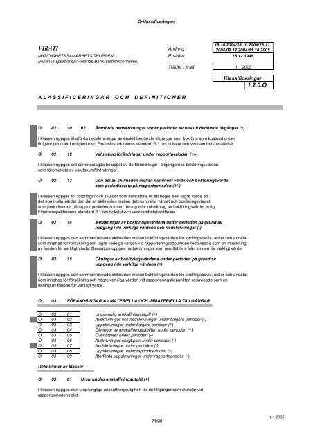 KLASSIFICERINGAR OCH DEFINITIONER - Tilastokeskus