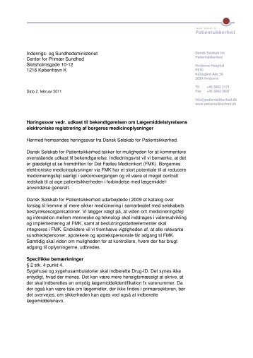 Indenrigs- og Sundhedsministeriet Center for Primær Sundhed ...