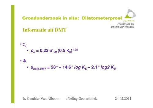 Grondonderzoek in situ: Dilatometerproef - sbgimr