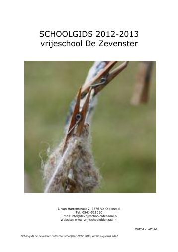 Schoolgids(download) - Vrije School de Zevenster