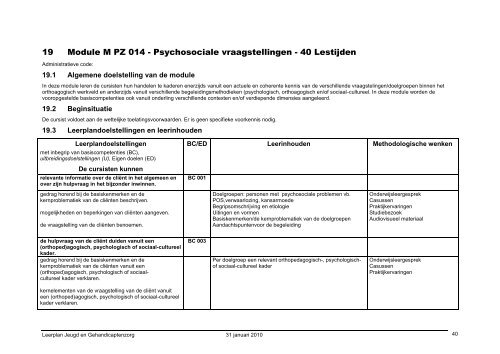 Leerplan - Provinciaal Onderwijs Vlaanderen