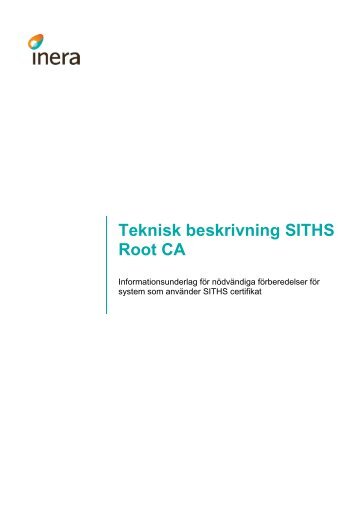 Teknisk beskrivning SITHS Root CA - Inera