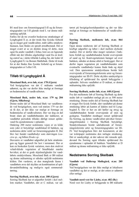 Miljøtilstanden i Århus Å med tilløb, 1997 - Danmarks Insekter