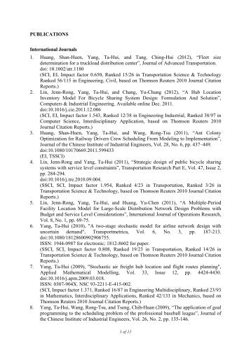 PUBLICATIONS International Journals 1. Huang, Shan-Huen, Yang ...