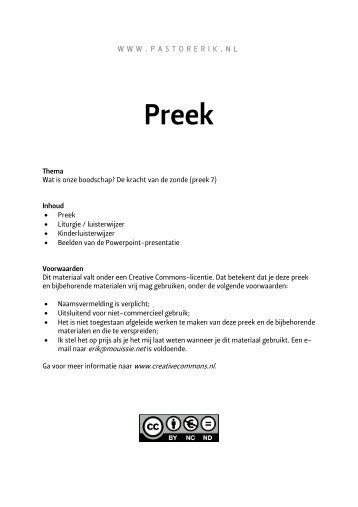 Wat is onze boodschap - preek 7